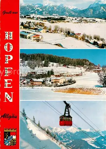 AK / Ansichtskarte Hopfen See Winterpanorama Allgaeuer Alpen Bergbahn Kat. Fuessen