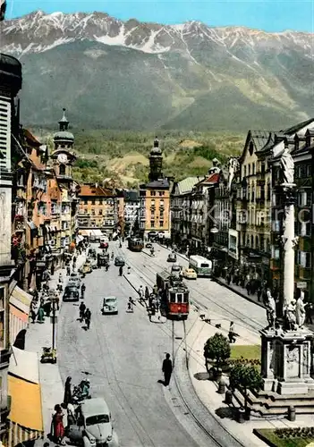 AK / Ansichtskarte Strassenbahn Innsbruck Maria Theresienstrasse Annasaeule  Kat. Strassenbahn