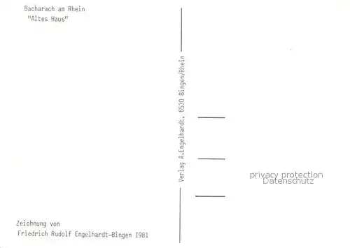 AK / Ansichtskarte Kuenstlerkarte Friedrich Rudolf Engelhardt Bacharach am Rhein Altes Haus  Kat. Kuenstlerkarte
