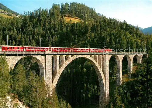 AK / Ansichtskarte Eisenbahn Wiesner Viadukt Rhaetische Bahn Strecke Davos Filisur  Kat. Eisenbahn