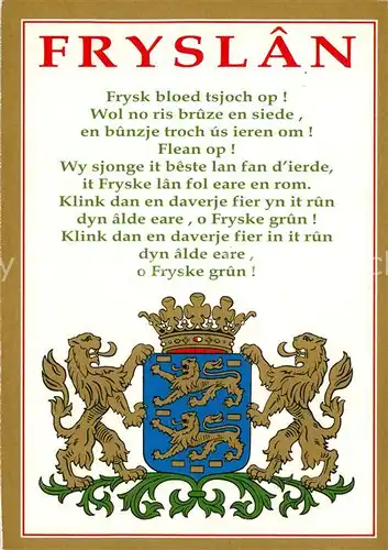 AK / Ansichtskarte Wappen Fryslan  Kat. Heraldik