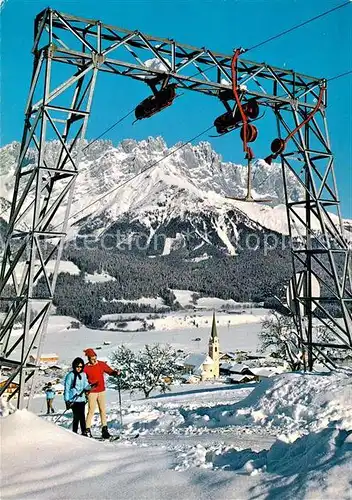 AK / Ansichtskarte Skilift Ellmau Wilder Kaiser  Kat. Bahnen