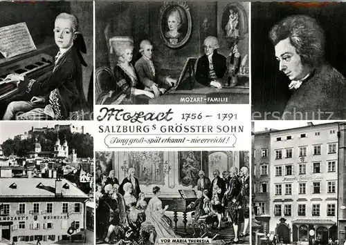 AK / Ansichtskarte Mozart Wolfgang Amadeus Geburtshaus Maria Theresia Mozart Familie Wohnhaus  Kat. Komponist