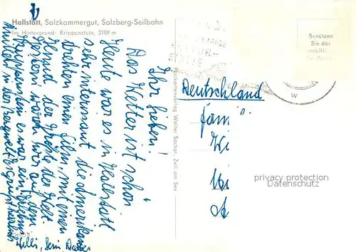 AK / Ansichtskarte Seilbahn Salzberg Hallstatt Salzkammergut Krippenstein  Kat. Bahnen