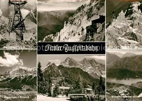 AK / Ansichtskarte Seilbahn Tiroler Zugspitzbahn Ehrwald Talstation Obermoos Bergstation  Kat. Bahnen