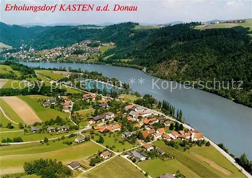 AK / Ansichtskarte Kasten Donau Fliegeraufnahme Campingplatz 