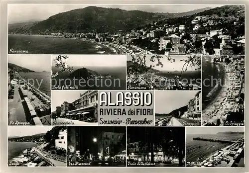 AK / Ansichtskarte Alassio Panorama La Spiaggia Isola Gallinara Passeggiata Via Mazzini Viale delle Palme Kat. 