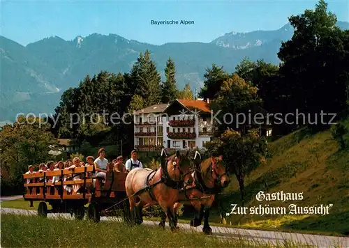 AK / Ansichtskarte Westerbuchberg Gasthaus Zur schoenen Aussicht Pferdewagen Kat. uebersee