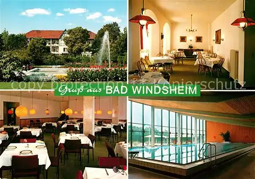 AK / Ansichtskarte Bad Windsheim Kurklinik Augustinum Speisesaal Sole Hallenbad Kat. Bad Windsheim