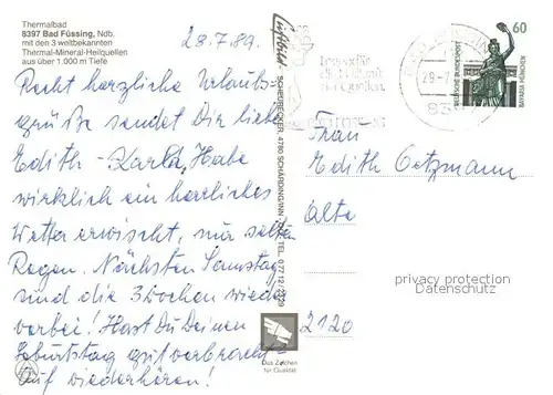 AK / Ansichtskarte Bad Fuessing Fliegeraufnahme mit Mineral Thermal Heilquellen Kat. Bad Fuessing
