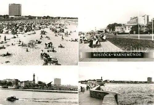 AK / Ansichtskarte Warnemuende Ostseebad Strand Hotel Neptun Kurhaus Hafeneinfahrt Mole Kat. Rostock