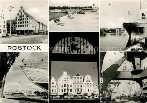 AK / Ansichtskarte Warnemuende Ostseebad Wohnheim Reederei Faehrschiff Warnow Hafen Ernst Thaelmann Platz ueberseehafen Kat. Rostock