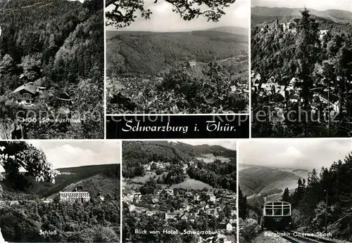 AK / Ansichtskarte Schwarzburg Thueringer Wald HOG Schweizerhaus Schloss Hotel Bergbahn Landschaftspanorama Kat. Schwarzburg