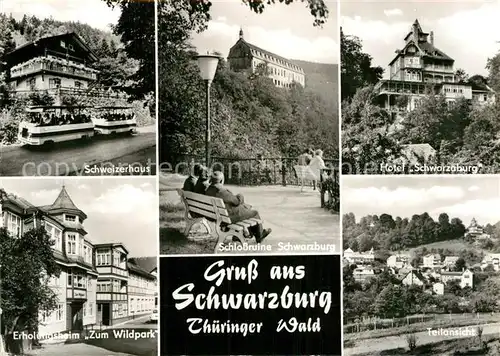 AK / Ansichtskarte Schwarzburg Thueringer Wald Schweizerhaus Erholungsheim Schlossruine Hotel Kat. Schwarzburg