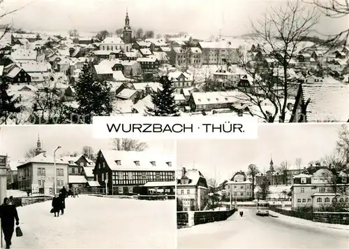AK / Ansichtskarte Wurzbach Ortansicht mit Kirche Strassenpartien im Winter Kat. Wurzbach