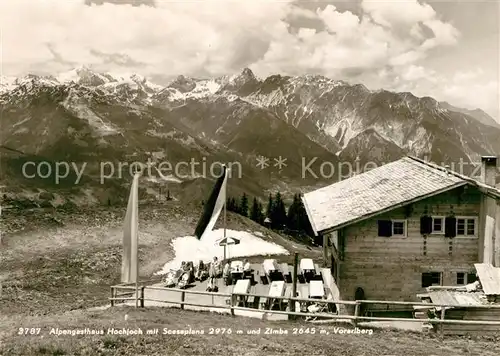 AK / Ansichtskarte Schruns Vorarlberg Alpengasthaus Hochjoch mit Scesaplana und Zimba Kat. Schruns