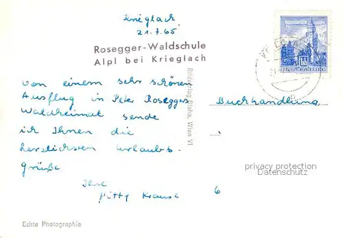 AK / Ansichtskarte Alpl Teilansichten mit Rosegger Waldschule Kat. Krieglach