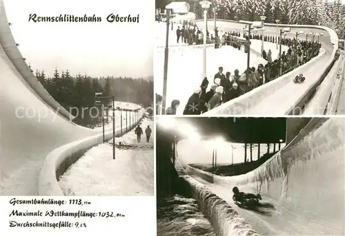 AK / Ansichtskarte Bobsport Rennschlittenbahn Oberhof  Kat. Sport