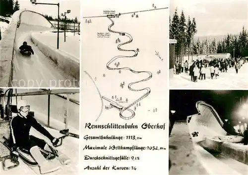 AK / Ansichtskarte Bobsport Rennschlittenbahn Oberhof  Kat. Sport