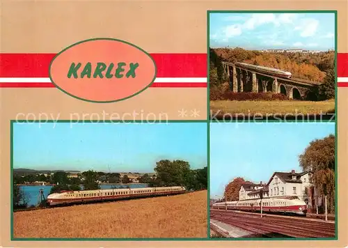 AK / Ansichtskarte Eisenbahn Karlex Talsperre Pirk Syratalviadukt Bahnhof Weischlitz Kat. Eisenbahn