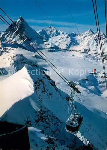 AK / Ansichtskarte Seilbahn Klein Matterhorn Zermatt Obergabelhorn  Kat. Bahnen