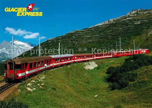 AK / Ansichtskarte Eisenbahn Glacier Express Furka Oberalp Bahn Andermatt Kat. Eisenbahn