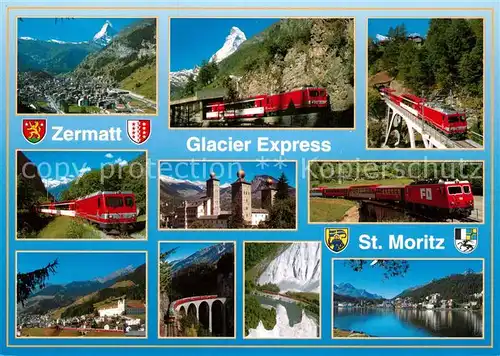 AK / Ansichtskarte Eisenbahn Glacier Express Zermatt St. Moritz  Kat. Eisenbahn