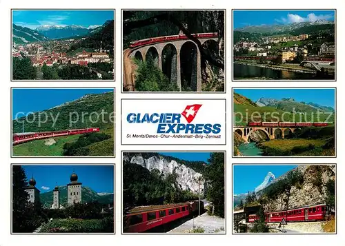 AK / Ansichtskarte Eisenbahn Glacier Express St. Moritz Zermatt Kat. Eisenbahn