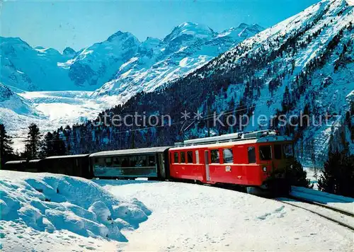 AK / Ansichtskarte Berninabahn Morteratschgletscher Berninagruppe  Kat. Eisenbahn