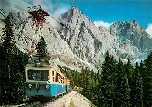 AK / Ansichtskarte Zahnradbahn Bayrische Zugspitzbahn Seilbahn Zugspitze Kat. Bergbahn