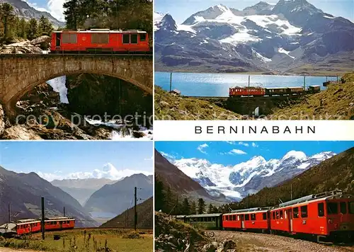 AK / Ansichtskarte Berninabahn Lago Bianco Morteratsch Berninagruppe Alp Gruem Kat. Eisenbahn
