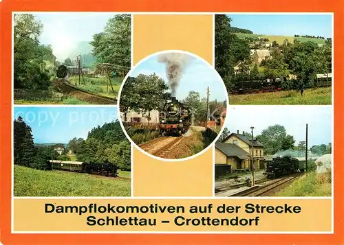 AK / Ansichtskarte Lokomotive Schlettau Crottendorf Zschopautal  Bahnhof Walthersdorf  Kat. Eisenbahn