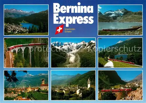 AK / Ansichtskarte Eisenbahn Bernina Express Puschlav Engadin Chur  Kat. Eisenbahn