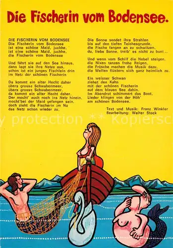 AK / Ansichtskarte Liederkarte Die Fischerin vom Bodensee  Kat. Musik
