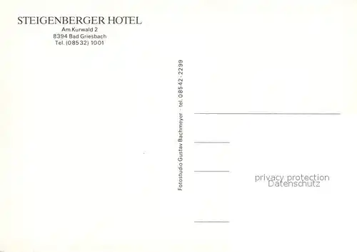 AK / Ansichtskarte Bad Griesbach Rottal Steinberger Hotel Kat. Bad Griesbach i.Rottal
