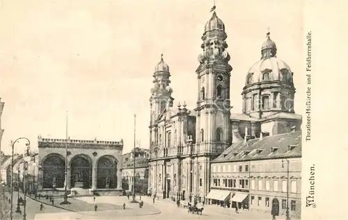 AK / Ansichtskarte Muenchen Theatiner Hokirche Feldherrnhalle Kat. Muenchen