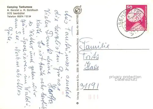 AK / Ansichtskarte Isenbuettel Camping Tankumsee Details Kat. Isenbuettel