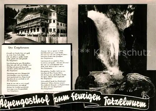 AK / Ansichtskarte Bayrischzell Alpengasthof zum feurigen Tatzelwurm Wasserfall Kat. Bayrischzell