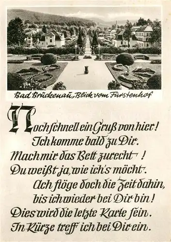 AK / Ansichtskarte Bad Brueckenau Blick vom Fuerstenhof Kupfertiefdruck Poesie Kat. Bad Brueckenau