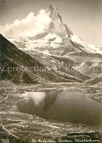 AK / Ansichtskarte Riffelsee Tirol Bergsee unterm Matterhorn Kat. Oesterreich