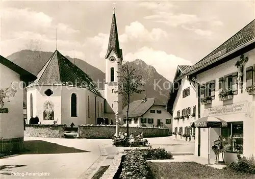 AK / Ansichtskarte Piding Petersplatz Kirche Hochstaufen Fuderheu Chiemgauer Alpen Kat. Piding