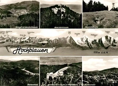 AK / Ansichtskarte Badenweiler Berghotel Hochblauen Aussichtsturm Belchenblick Rheinebene Alpenkette Kat. Badenweiler