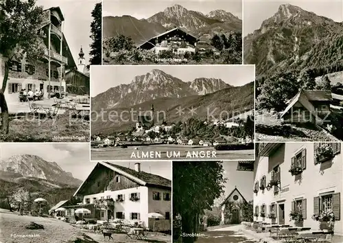 AK / Ansichtskarte Anger Chiemgau und Almen in der Umgebung Alpenpanorama