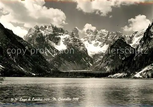 AK / Ansichtskarte Toblach Suedtirol Lago di Landro Monte Cristallo  Kat. Dobbiaco