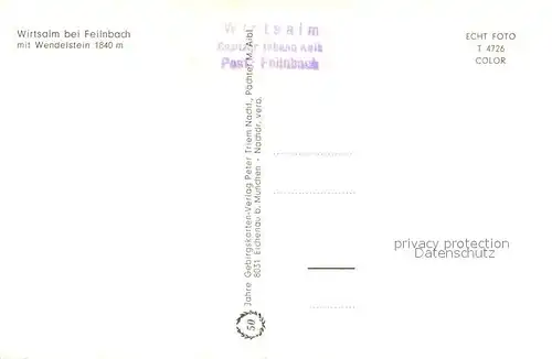 AK / Ansichtskarte Feilnbach Wirtsalm mit Wendelstein Kat. Bayrischzell