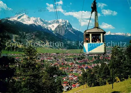 AK / Ansichtskarte Seilbahn Wankbahn Garmisch Partenkirchen Zugspitzgruppe Kat. Bahnen