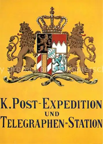AK / Ansichtskarte Post Posthausschild Bayern um 1900 Kat. Berufe