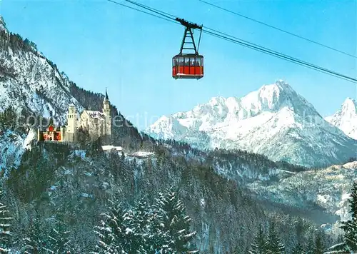 AK / Ansichtskarte Seilbahn Tegelberg Schwangau Fuessen Schloss Neuschwanstein Gehrenspitze Kat. Bahnen