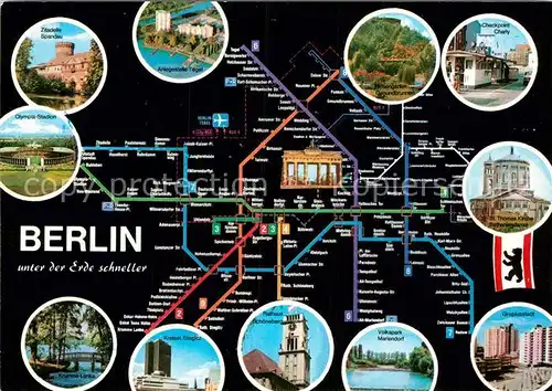 AK / Ansichtskarte U Bahn Subway Underground Metro Berlin Bahnlinien Netz 