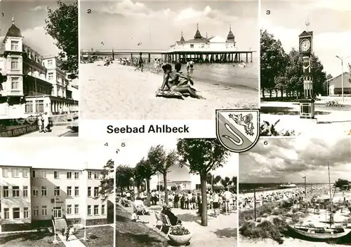 AK / Ansichtskarte Ahlbeck Ostseebad Erholungsheim Bernhard Goering Fortschritt Seebruecke  Kat. Heringsdorf Insel Usedom